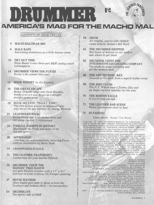 Drummer Issue 12: Contents