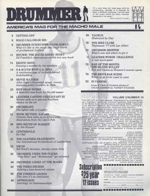 Drummer Issue 14: Contents