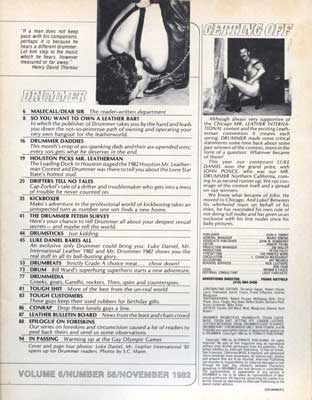 Drummer Issue 58: Contents