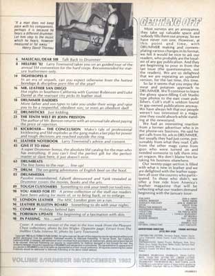 Drummer Issue 59: Contents