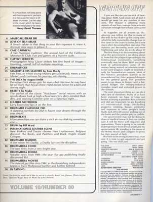 Drummer Issue 80: Contents