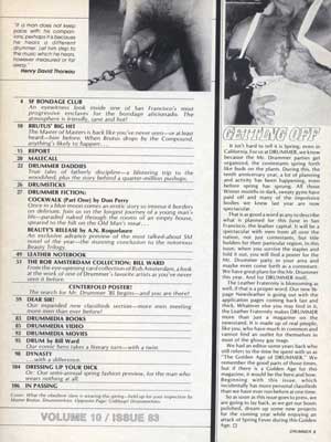 Drummer Issue 83: Contents
