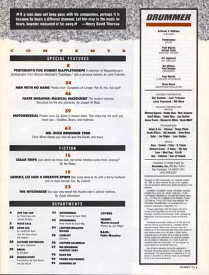 Drummer Issue 133: Contents