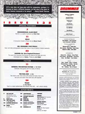 Drummer Issue 135: Contents