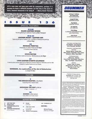 Drummer Issue 136: Contents